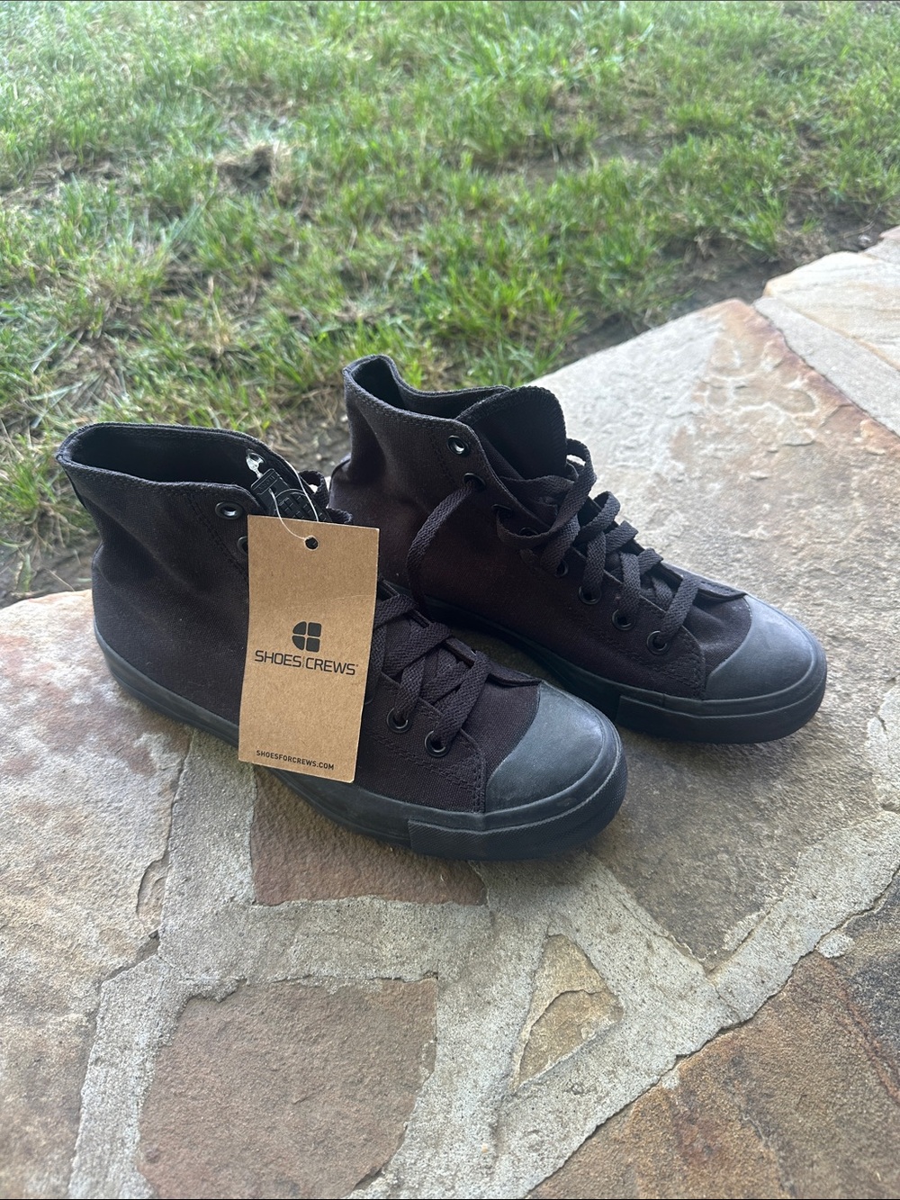 Shoes For Crews Dark Brown and Black High-Top Work Sneakers